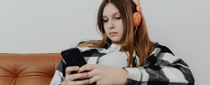 Teenager on their phone